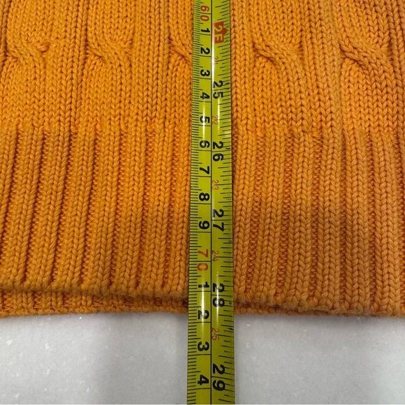 Grant Thomas Men’s Cable Knit Cotton Crew Neck Sweater Orange Sz L Rare - Picture 8 of 11